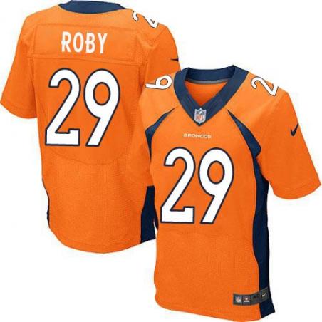 [Elite] Roby Denver Football Team Jersey -Denver #29 Bradley Roby Jersey (Orange)