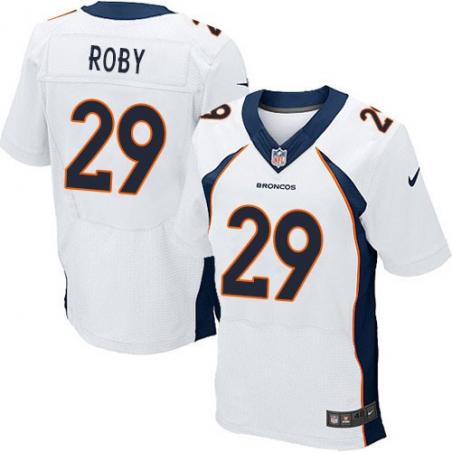 [Elite] Roby Denver Football Team Jersey -Denver #29 Bradley Roby Jersey (White)