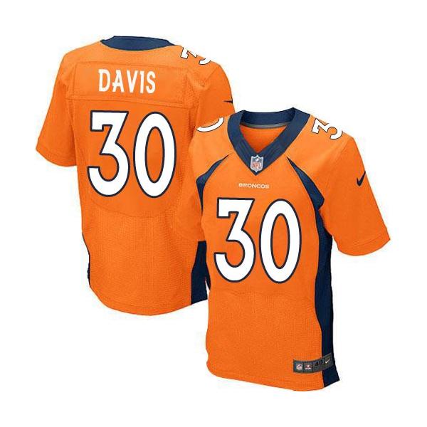 [Elite] Davis Denver Football Team Jersey -Denver #30 Terrell Davis Jersey (Orange)