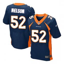 [Elite] Nelson Denver Football Team Jersey -Denver #52 Corey Nelson Jersey (Blue)