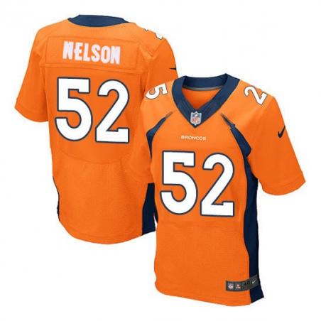 [Elite] Nelson Denver Football Team Jersey -Denver #52 Corey Nelson Jersey (Orange)