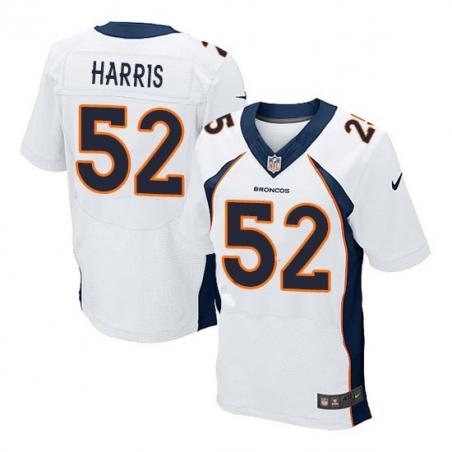 [Elite] Harris Denver Football Team Jersey -Denver #52 Jerrell Harris Jersey (White, 2013)