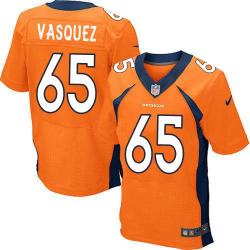 [Elite] Vasquez Denver Football Team Jersey -Denver #65 Louis Vasquez Jersey (Orange)