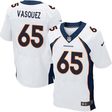 [Elite] Vasquez Denver Football Team Jersey -Denver #65 Louis Vasquez Jersey (White)