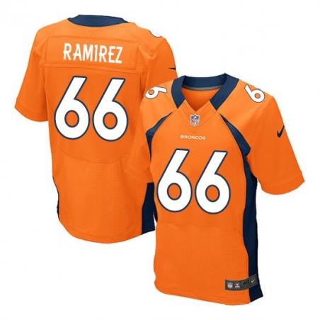 [Elite] Rameriez Denver Football Team Jersey -Denver #66 Manny Rameriez Jersey (Orange)