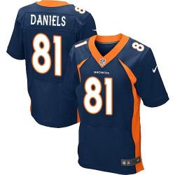 [Elite] Daniels Denver Football Team Jersey -Denver #81 Owen Daniels Jersey (Blue)