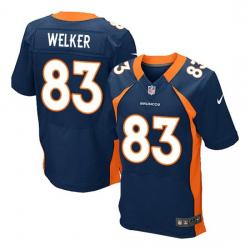 [Elite] Welker Denver Football Team Jersey -Denver #83 Wes Welker Jersey (Blue)