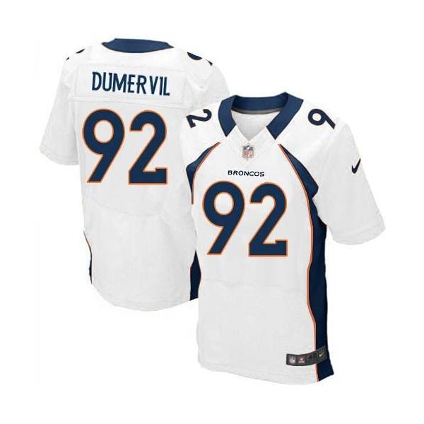 [Elite] Dumervil Denver Football Team Jersey -Denver #92 Elvis Dumervil Jersey (White)