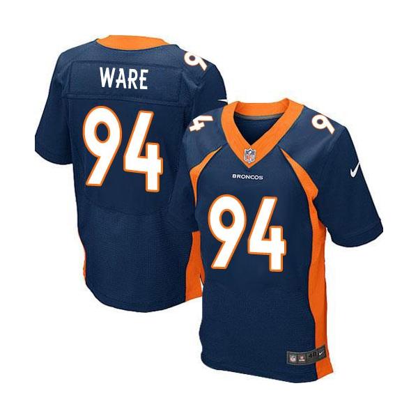 [Elite] Ware Denver Football Team Jersey -Denver #94 DeMarcus Ware Jersey (Blue)