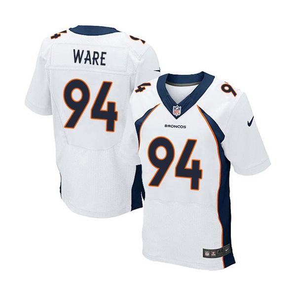 [Elite] Ware Denver Football Team Jersey -Denver #94 DeMarcus Ware Jersey (White)