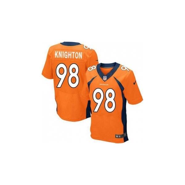 [Elite] Knighton Denver Football Team Jersey -Denver #98 Terrance Knighton Jersey (Orange)