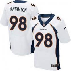 [Elite] Knighton Denver Football Team Jersey -Denver #98 Terrance Knighton Jersey (White)