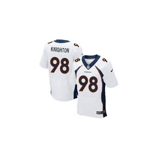 [Elite] Knighton Denver Football Team Jersey -Denver #98 Terrance Knighton Jersey (White)