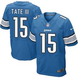 [Elite] Tate III Detroit Football Team Jersey -Detroit #15 Golden Tate III Jersey (Blue)