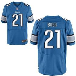 [Elite] Bush Detroit Football Team Jersey -Detroit #21 Reggie Bush Jersey (Blue)