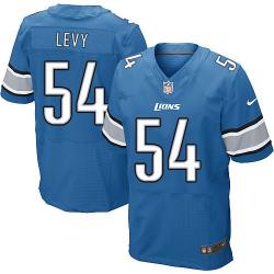 [Elite] Levy Detroit Football Team Jersey -Detroit #54 DeAndre Levy Jersey (Blue)