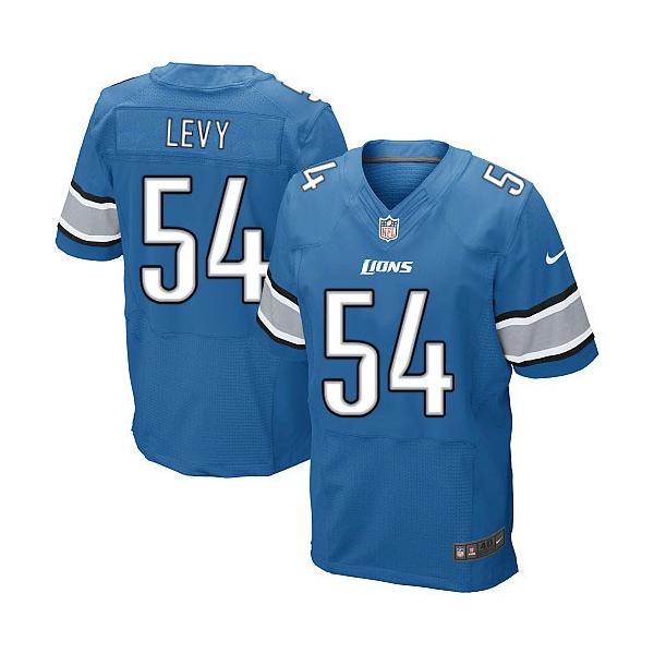 [Elite] Levy Detroit Football Team Jersey -Detroit #54 DeAndre Levy Jersey (Blue)