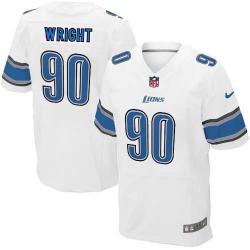 [Elite] Wright Detroit Football Team Jersey -Detroit #90 Gabe Wright Jersey (White)