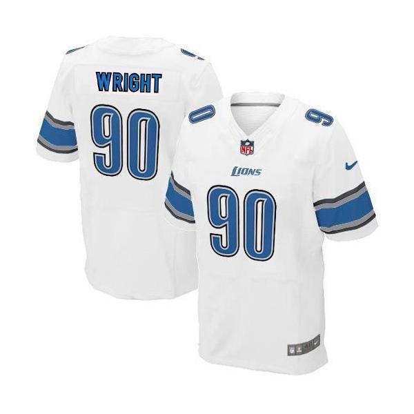 [Elite] Wright Detroit Football Team Jersey -Detroit #90 Gabe Wright Jersey (White)