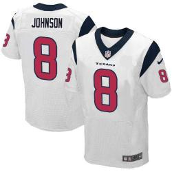 [Elite] Johnson Houston Football Team Jersey -Houston #8 Will Johnson Jersey (White)