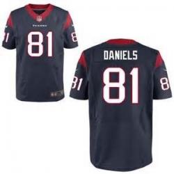 [Elite] Daniels Houston Football Team Jersey -Houston #81 Owen Daniels Jersey (Blue)