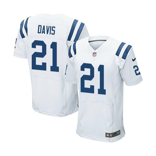 [Elite] Davis Indianapolis Football Team Jersey -Indianapolis #21 Vontae Davis Jersey (White)