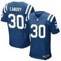 [Elite] Landry Indianapolis Football Team Jersey -Indianapolis #30 LaRon Landry Jersey (Blue)