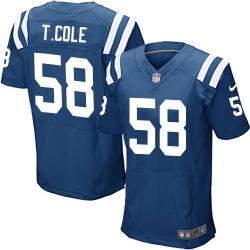 [Elite] Cole Indianapolis Football Team Jersey -Indianapolis #58 Trent Cole Jersey (Blue)