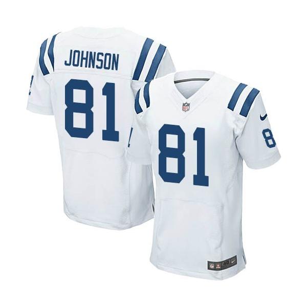 [Elite] Johnson Indianapolis Football Team Jersey -Indianapolis #81 Andre Johnson Jersey (White)