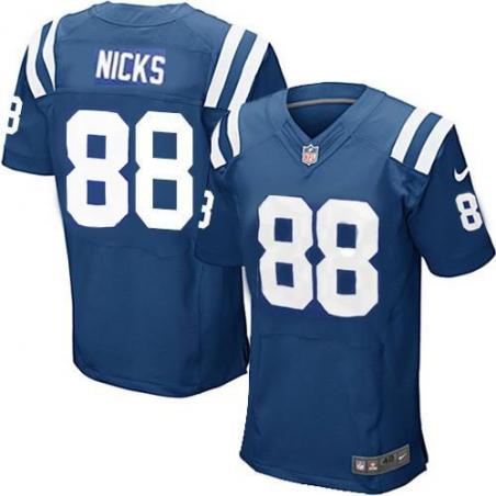 [Elite] Nicks Indianapolis Football Team Jersey -Indianapolis #88 Hakeem Nicks Jersey (Blue)