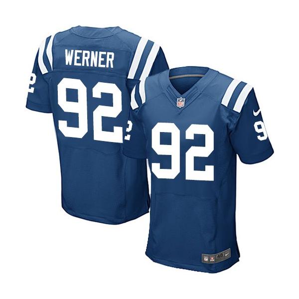 [Elite] Werner Indianapolis Football Team Jersey -Indianapolis #92 Bjoern Werner Jersey (Blue)