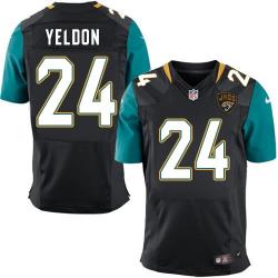 [Elite] Yeldon Jacksonville Football Team Jersey -Jacksonville #24 T.J. Yeldon Jersey (Black, 2015 new)