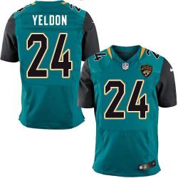 [Elite] Yeldon Jacksonville Football Team Jersey -Jacksonville #24 T.J. Yeldon Jersey (Green, 2015 new)