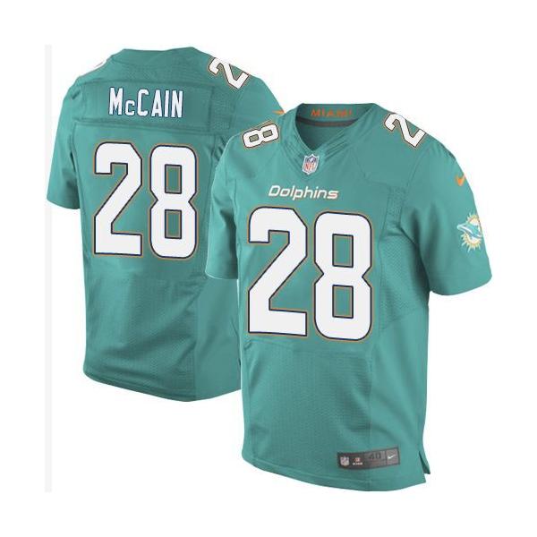 [Elite] McCain Miami Football Team Jersey -Miami #28 Bobby McCain Jersey (Green)