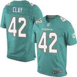 [Elite] Clay Miami Football Team Jersey -Miami #42 Charles Clay Jersey (Green)
