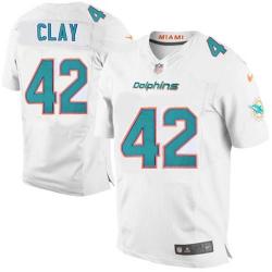 [Elite] Clay Miami Football Team Jersey -Miami #42 Charles Clay Jersey (White)