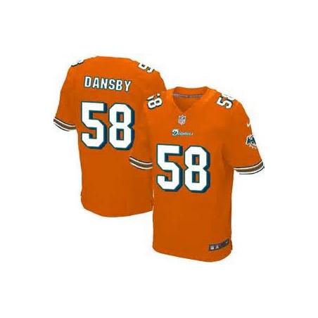 [Elite] Dansby Miami Football Team Jersey -Miami #58 Karlos Dansby Jersey (Orange)