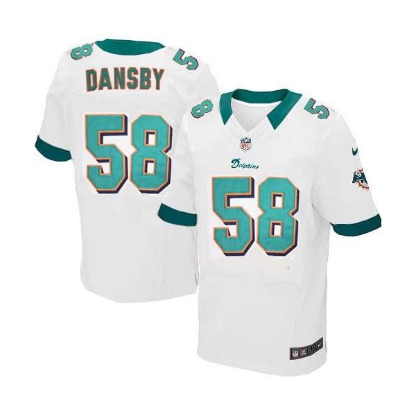[Elite] Dansby Miami Football Team Jersey -Miami #58 Karlos Dansby Jersey (White)