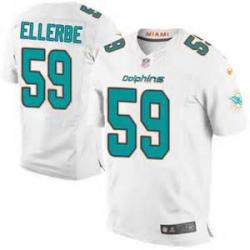 [Elite] Ellerbe Miami Football Team Jersey -Miami #59 Dannell Ellerbe Jersey (White, new)