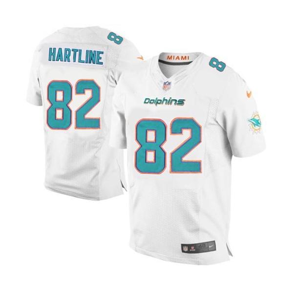 [Elite] Hartline Miami Football Team Jersey -Miami #82 Brian Hartline Jersey (White)