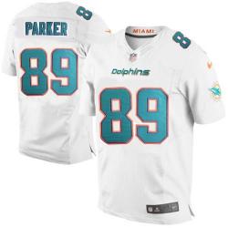 [Elite] Parker Miami Football Team Jersey -Miami #89 DeVante Parker Jersey (White, 2015 new)