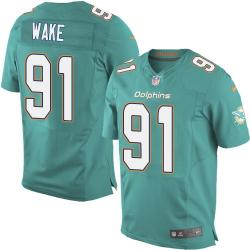 [Elite] Wake Miami Football Team Jersey -Miami #91 Cameron Wake Jersey (Green, new)