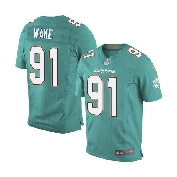 [Elite] Wake Miami Football Team Jersey -Miami #91 Cameron Wake Jersey (Green, new)