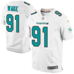 [Elite] Wake Miami Football Team Jersey -Miami #91 Cameron Wake Jersey (White, new)