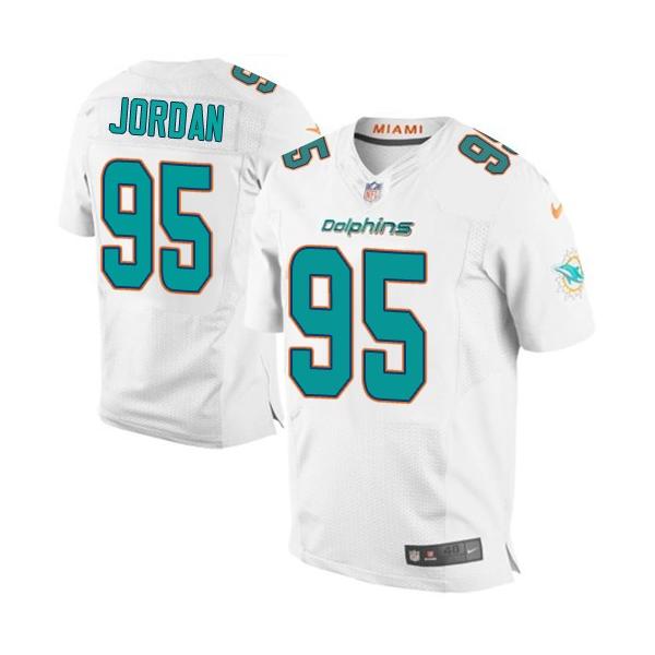 [Elite] Jordan Miami Football Team Jersey -Miami #95 Dion Jordan Jersey (White, new)